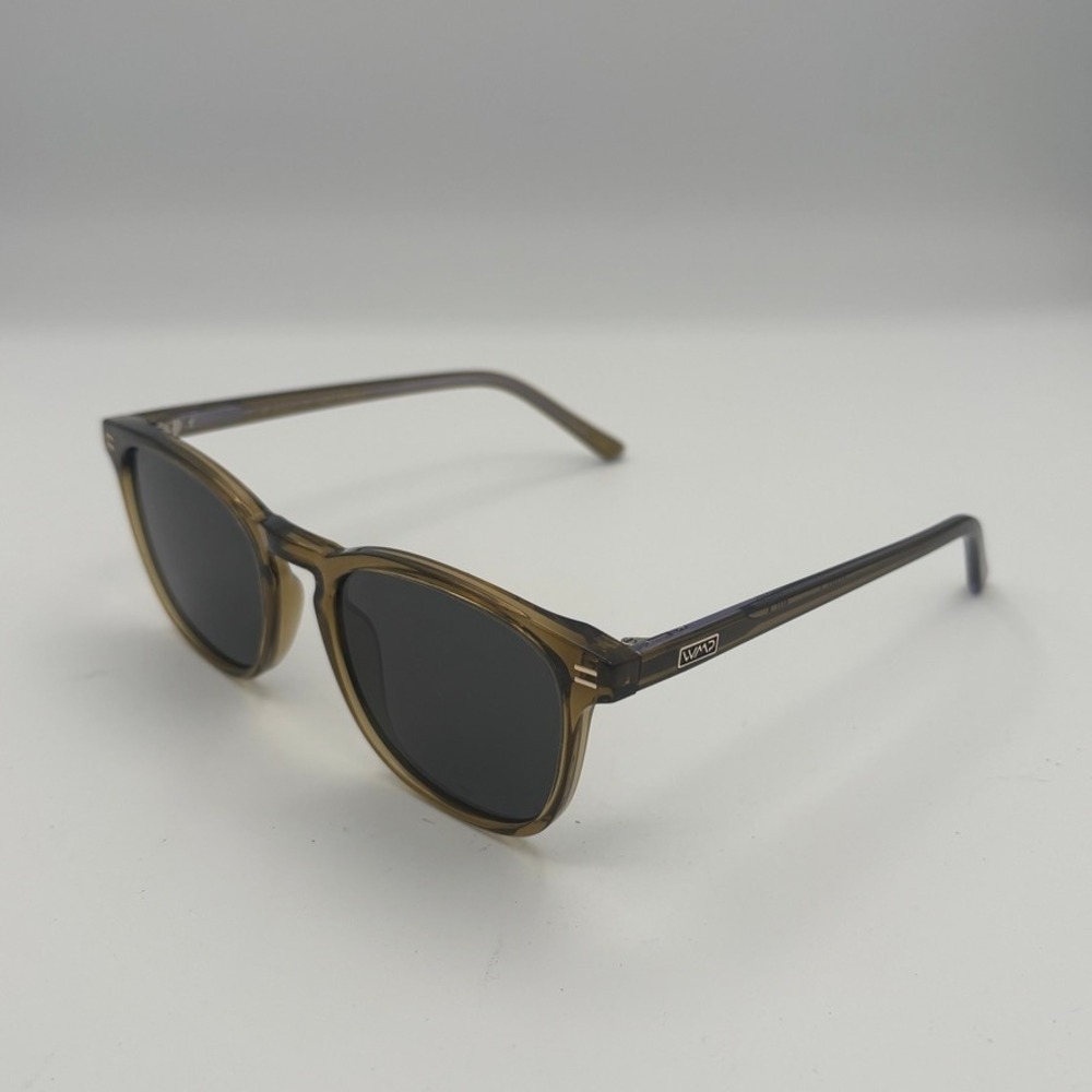 WMP Nick Sunglasses Crystal Olive Round Polarized Retro Eyewear
